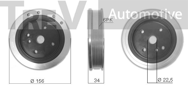 TREVI AUTOMOTIVE Hihnapyörä, kampiakseli PC1241